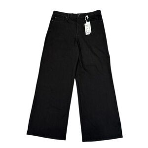 Daze Jeans Womens Sz 33 Echo High Rise Wide Leg Fit Little Stretch Black Denim